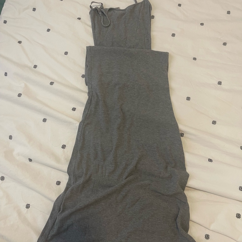 SKIMS Charcoal Maxi Dress